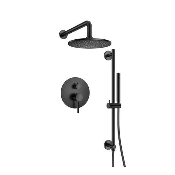 Flusso - Two Output Shower Set With Shower Head, Hand Held And Slide Bar