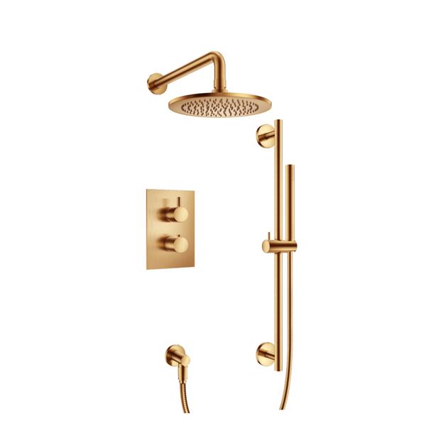 Flusso - Two Output Shower Set With Shower Head, Hand Held And Slide Bar