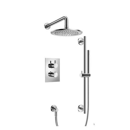 Flusso - Two Output Shower Set With Shower Head, Hand Held And Slide Bar