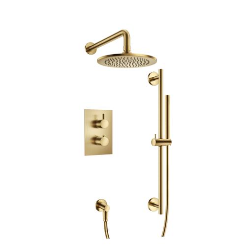 Flusso - Two Output Shower Set With Shower Head, Hand Held And Slide Bar