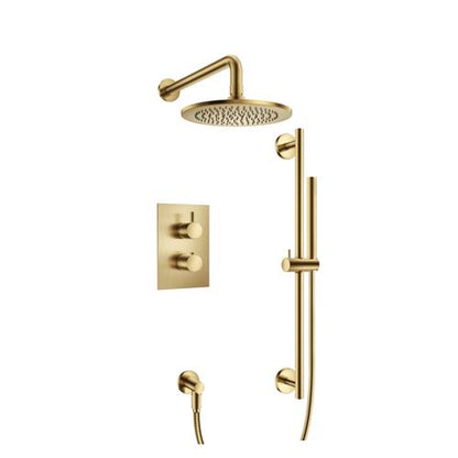 Flusso - Two Output Shower Set With Shower Head, Hand Held And Slide Bar