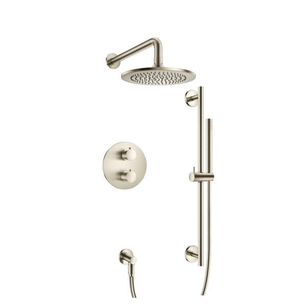 Flusso - Two Output Shower Set With Shower Head, Hand Held And Slide Bar