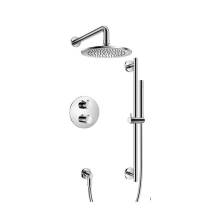 Flusso - Two Output Shower Set With Shower Head, Hand Held And Slide Bar
