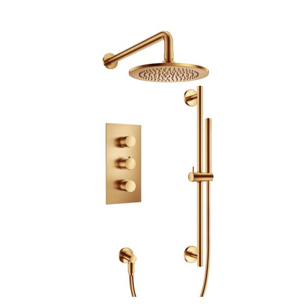 Isenberg - Two Output Shower Set With Shower Head, Hand Held And Slide Bar