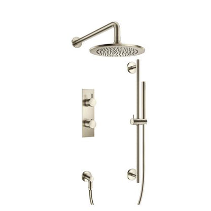 Flusso - Two Output Shower Set With Shower Head, Hand Held And Slide Bar