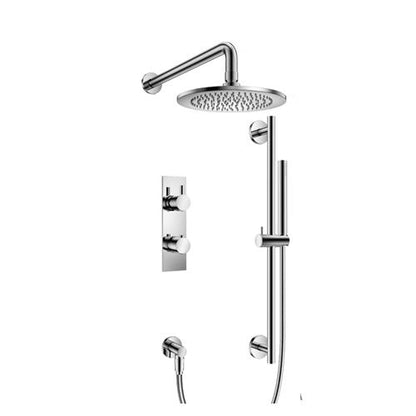 Flusso - Two Output Shower Set With Shower Head, Hand Held And Slide Bar