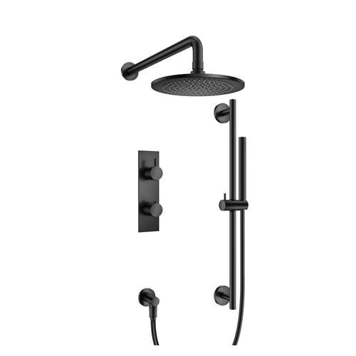 Flusso - Two Output Shower Set With Shower Head, Hand Held And Slide Bar