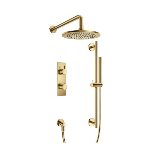 Flusso - Two Output Shower Set With Shower Head, Hand Held And Slide Bar