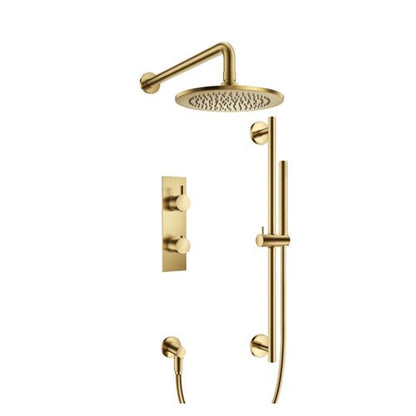 Flusso - Two Output Shower Set With Shower Head, Hand Held And Slide Bar