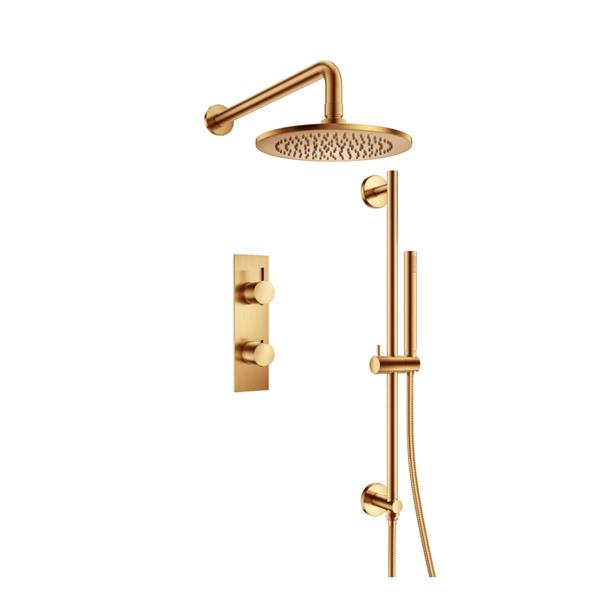 Flusso - Two Output Shower Set With Shower Head, Hand Held And Slide Bar