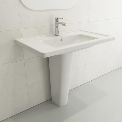 Bocchi - Taormina Wall-Mounted Sink Basin Fireclay33.75 inch with Overflow