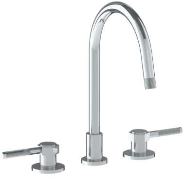 Watermark - Sutton Deck Mounted 3 Hole Gooseneck Kitchen Faucet