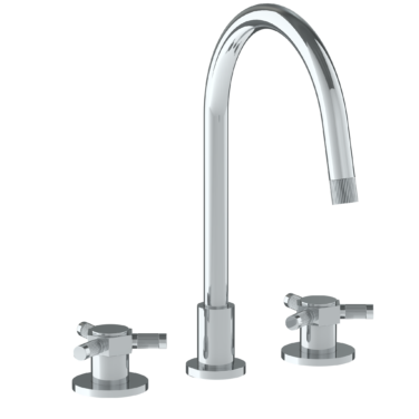 Watermark - Sutton Deck Mounted 3 Hole Gooseneck Kitchen Faucet