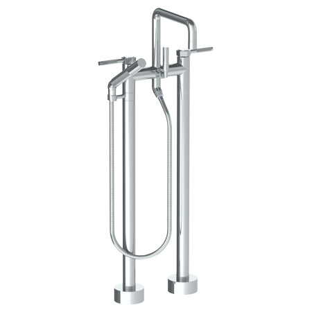 Watermark - Sutton Floor Standing Square Bath Set With Slim Hand Shower