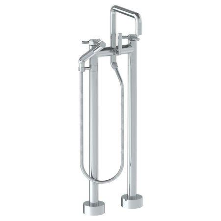 Watermark - Sutton Floor Standing Square Bath Set With Slim Hand Shower