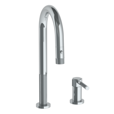 Watermark - Sutton Deck Mounted 2 Hole Gooseneck Prep Faucet with Pull Down Spray