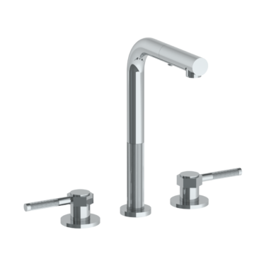 Watermark - Sutton Deck Mounted 3 Hole Square Top Prep Faucet with Pull Out Spray