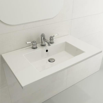Bocchi - Ravenna Wall-Mounted Sink Fireclay 32.25 inch with Overflow