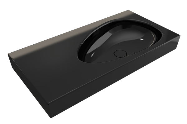 Bocchi - Etna Wall-Mounted Sink Fireclay 35.5 in. with Matching Drain Cover