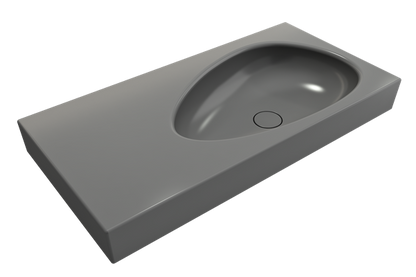 Bocchi - Etna Wall-Mounted Sink Fireclay 35.5 in. with Matching Drain Cover