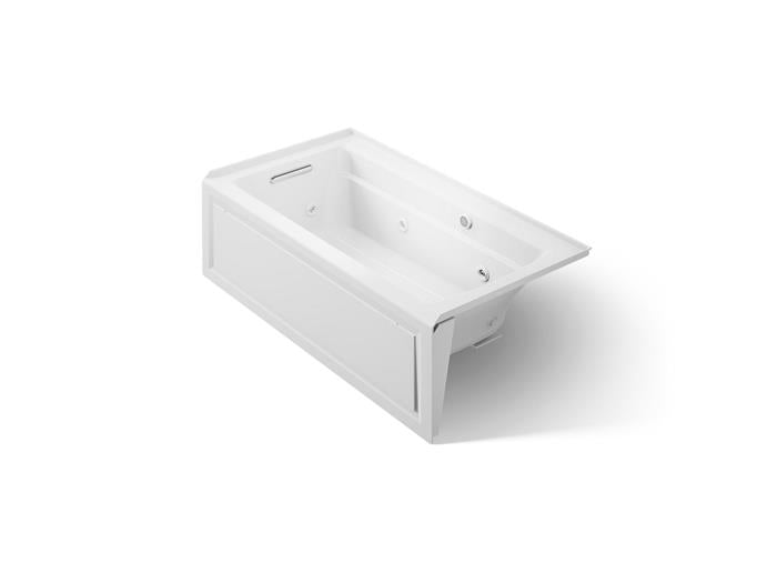 Kohler - Archer 60 X 32 Inch Alcove Whirlpool Bath With Bask Heated Surface And Integral Apron