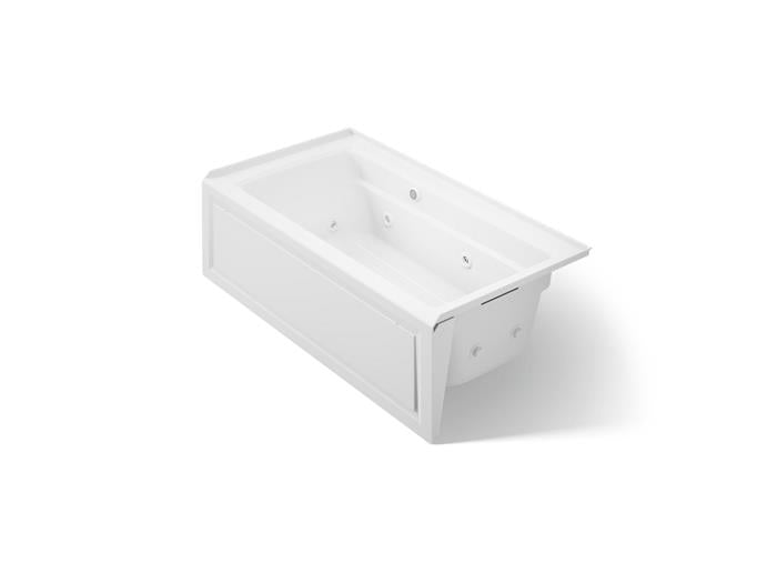 Kohler - Archer 60 X 32 Inch Alcove Whirlpool Bath With Bask Heated Surface And Integral Apron