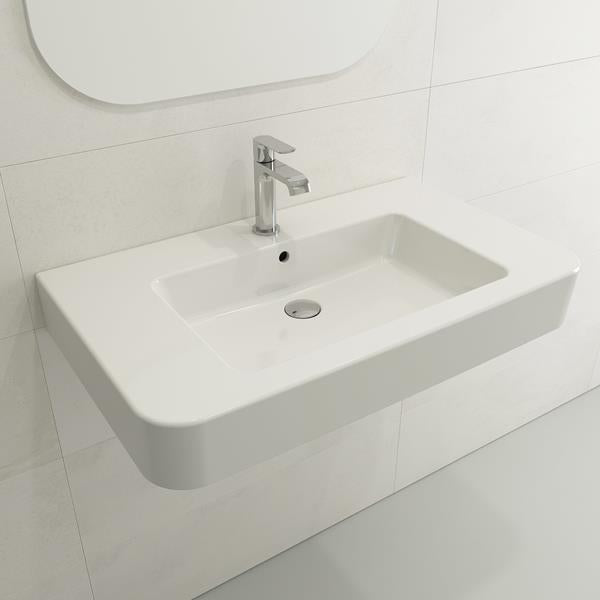 Bocchi - Parma Wall-Mounted Sink Fireclay 33.5 inch with Overflow