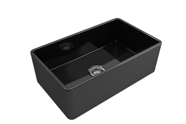 Bocchi - Classico Farmhouse Apron Front Fireclay 30 in. Single Bowl Kitchen Sink with Protective Bottom Grid and Strainer