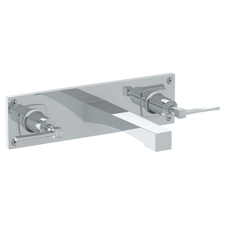 Watermark - H-Line Wall Mounted 3 Hole Lavatory Set With 8 3/8 Inch CTC Spout And Wall Plate