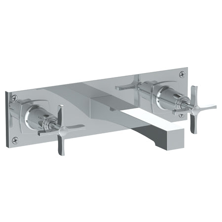 Watermark - H-Line Wall Mounted 3 Hole Lavatory Set With 8 3/8 Inch CTC Spout And Wall Plate