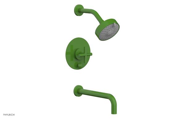 Phylrich - Transition Pressure Balance Tub & Shower Set 10 Inch Spout - Cross Handle