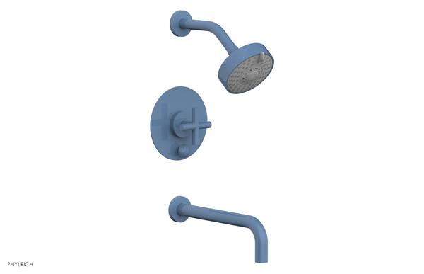 Phylrich - Transition Pressure Balance Tub & Shower Set 10 Inch Spout - Cross Handle