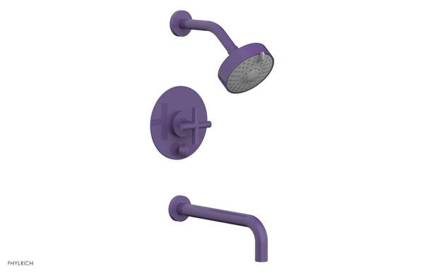 Phylrich - Transition Pressure Balance Tub & Shower Set 10 Inch Spout - Cross Handle
