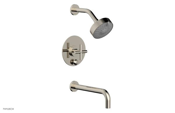 Phylrich - Transition Pressure Balance Tub & Shower Set 10 Inch Spout - Cross Handle