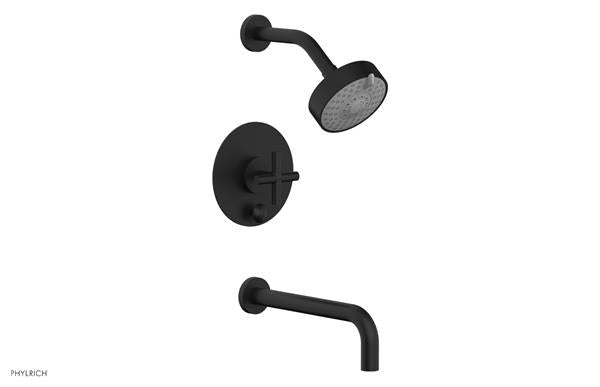 Phylrich - Transition Pressure Balance Tub & Shower Set 10 Inch Spout - Cross Handle