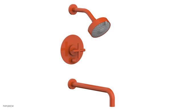Phylrich - Transition Pressure Balance Tub & Shower Set 12 Inch Spout - Cross Handle