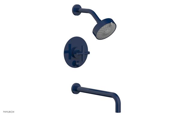 Phylrich - Transition Pressure Balance Tub & Shower Set 12 Inch Spout - Cross Handle