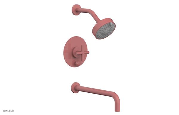Phylrich - Transition Pressure Balance Tub & Shower Set 12 Inch Spout - Cross Handle
