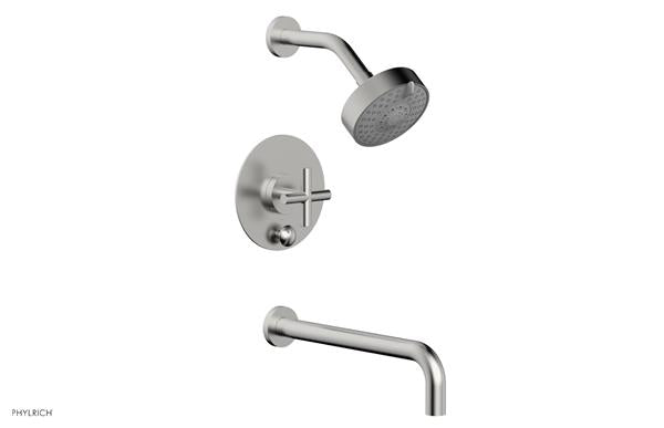 Phylrich - Transition Pressure Balance Tub & Shower Set 12 Inch Spout - Cross Handle