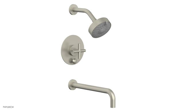Phylrich - Transition Pressure Balance Tub & Shower Set 12 Inch Spout - Cross Handle