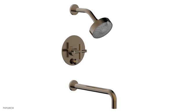 Phylrich - Transition Pressure Balance Tub & Shower Set 12 Inch Spout - Cross Handle