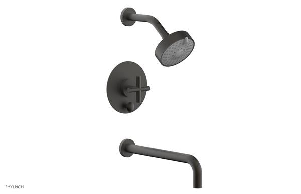 Phylrich - Transition Pressure Balance Tub & Shower Set 12 Inch Spout - Cross Handle