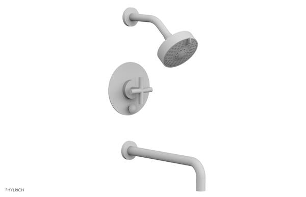 Phylrich - Transition Pressure Balance Tub & Shower Set 12 Inch Spout - Cross Handle