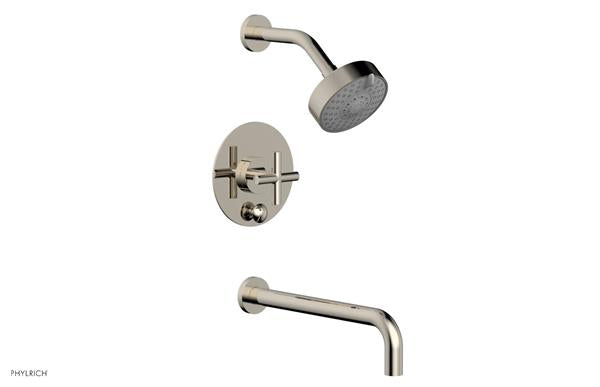 Phylrich - Transition Pressure Balance Tub & Shower Set 12 Inch Spout - Cross Handle