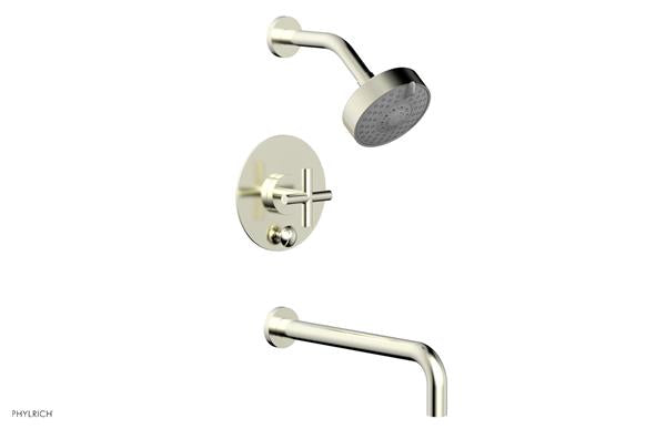 Phylrich - Transition Pressure Balance Tub & Shower Set 12 Inch Spout - Cross Handle