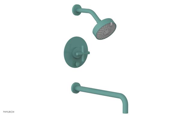 Phylrich - Transition Pressure Balance Tub & Shower Set 14 Inch Spout - Cross Handle