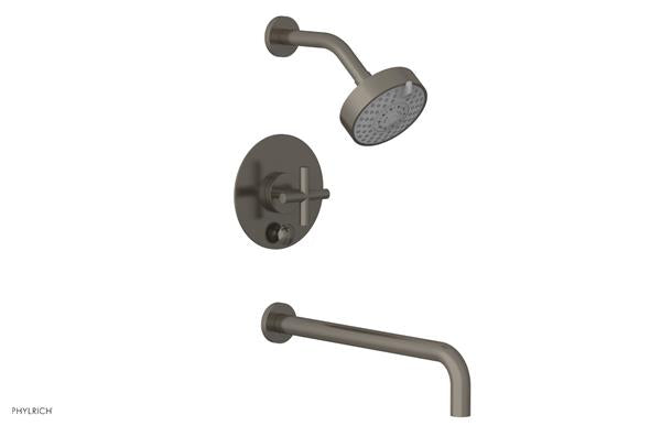 Phylrich - Transition Pressure Balance Tub & Shower Set 14 Inch Spout - Cross Handle