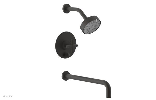 Phylrich - Transition Pressure Balance Tub & Shower Set 14 Inch Spout - Cross Handle