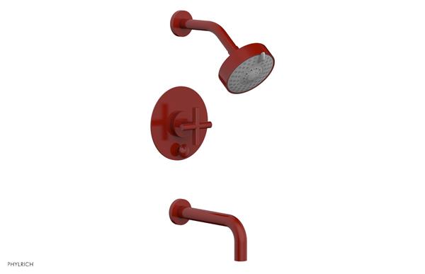 Phylrich - Transition Pressure Balance Tub & Shower Set 7-1/2 Inch Spout - Cross Handle