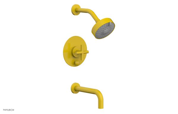 Phylrich - Transition Pressure Balance Tub & Shower Set 7-1/2 Inch Spout - Cross Handle